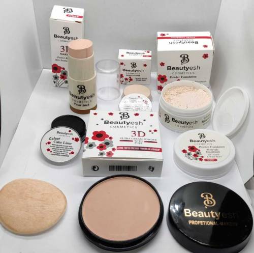 Beautyesh Deal Of 5 Items Face Powder, Foundation Stick, Makeup Base, 