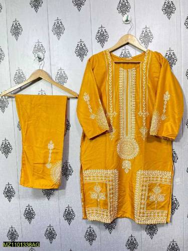 2 PC block print Linen suit