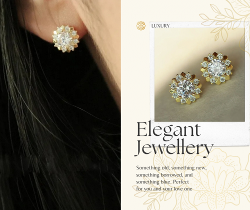 New korean earrings for girls gold plated Zirconia 
