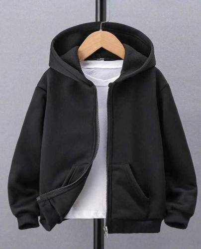 Men's Stitched Fleece Plain Hoodie For Winter 
