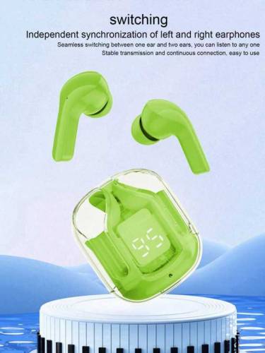 Air31 Wireless Earbuds Transparent With Deep Bass & Battery Display 