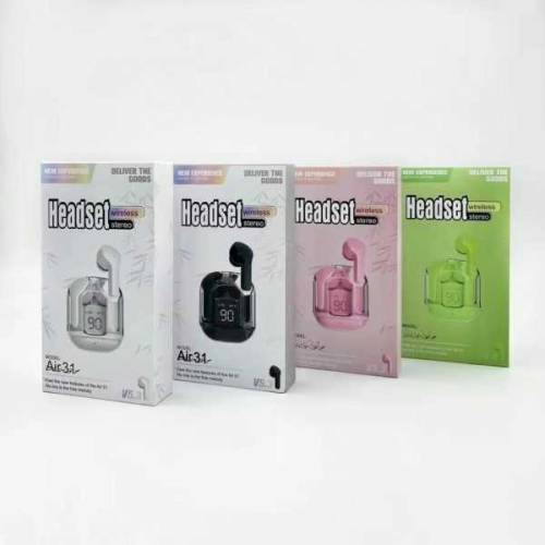 Air31 Wireless Earbuds Transparent With Deep Bass & Battery Display 