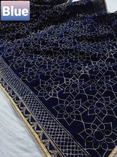 velvet embroidered shawl winter special in wedding season bridal shawl