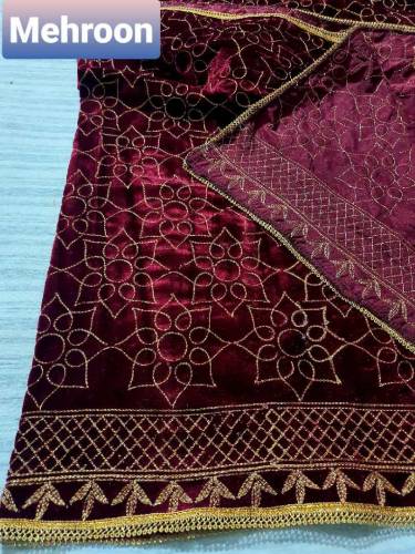 velvet embroidered shawl winter special in wedding season bridal shawl