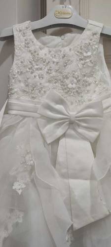 kids white net frock