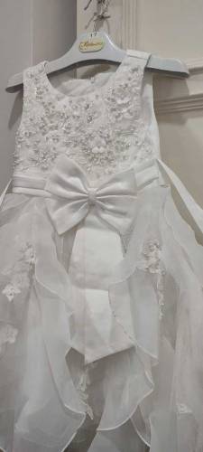 kids white net frock