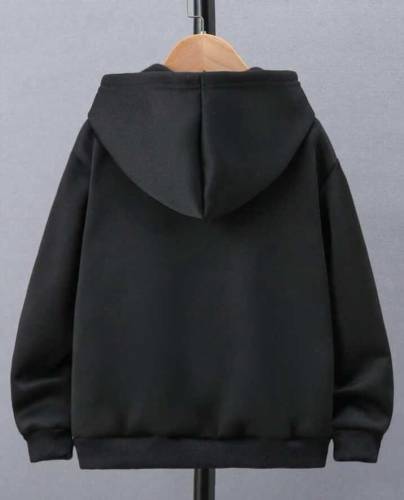 man stitched fleece plain hoodie 