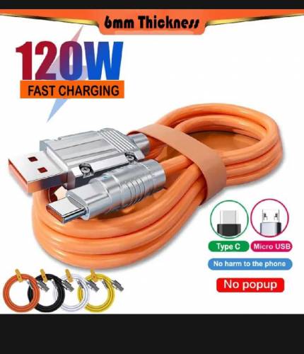 charging Cable 100w thick solid wire with aluminium jecks