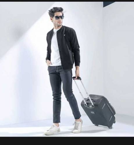 FITTED Black Varsity Jacket for Men - Stylish and Premium Quality Oute