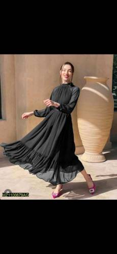 *: Chiffon Frill Dress*
