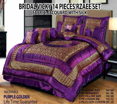 🤩14 pcs jacquard silk dobble bed👈 Razai set 🔥 👉Free home delivery 