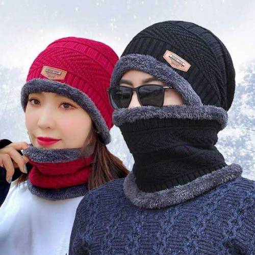 Premium Quality Winter Warm Knitted Cap & Neck Warmer