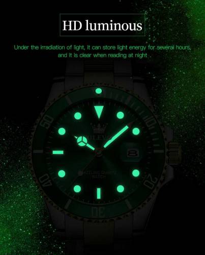 .OLEVS Mens Quartz Watches Top Brand Luxury Business Waterproof Lumin