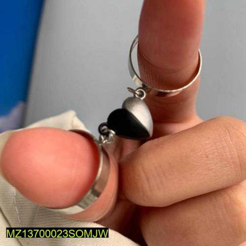 2 pcs Trendy hart Magnetic effect Rings