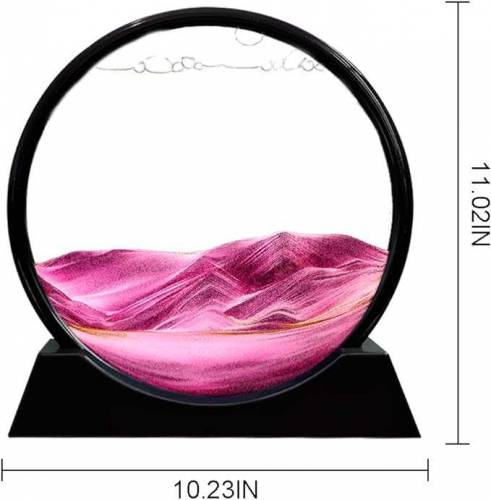 Feilicraft Moving Sand Art Picture Round Glass Frame Sandscapes 3D