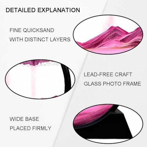 Feilicraft Moving Sand Art Picture Round Glass Frame Sandscapes 3D