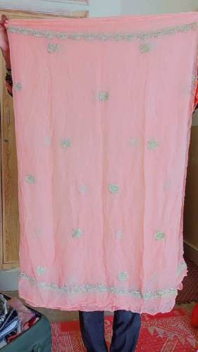 tea pink colour party wear 3 pcs dress