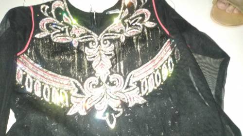 stylish black net frock
