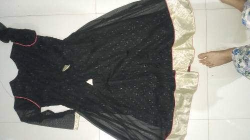 stylish black net frock