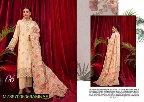 digital printed 3pc women's unstitched silk karandi suit stuff