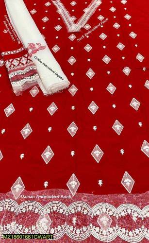  digital printed 3pc dhanak Embroidery suit stuff