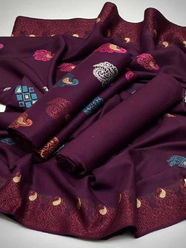 Banarsi 3pcs jaquard sout free delivery 