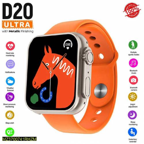 D20 Ultra Smart Watch - Orange 