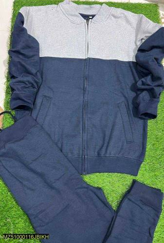track suit grey and blue