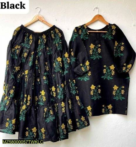 2 Pcs Stitched Linen Printed Suit 