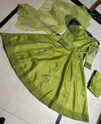 fancy embroidery organza frock 