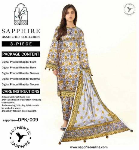 🌻Alhumdulillah 🌻*Khaddar 3Pc**Sapphire*