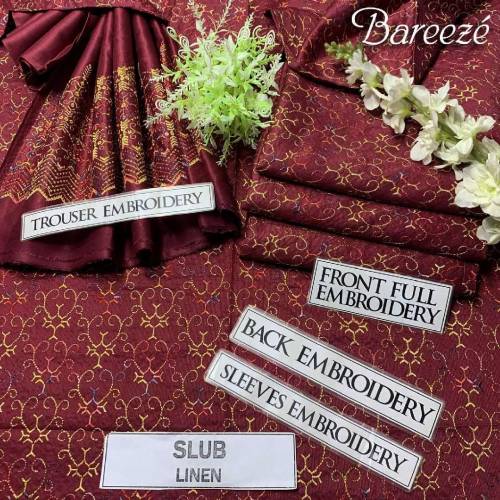 Bareeze Embroided Slub linen 2 Pc 