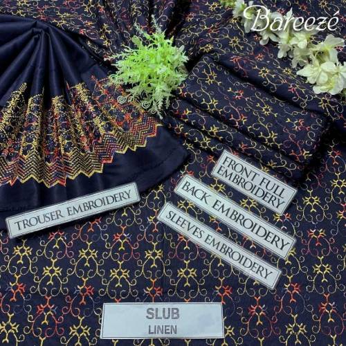 Bareeze Embroided Slub linen 2 Pc 