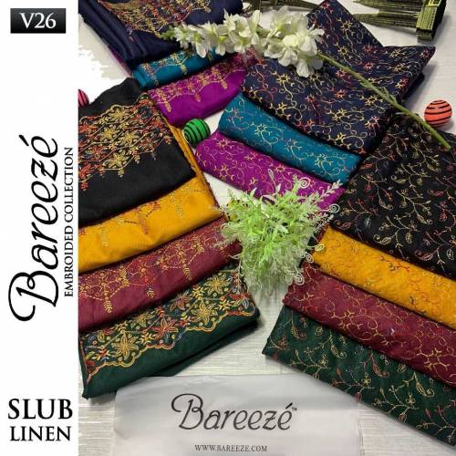 Bareeze Embroided Slub linen 2 Pc 