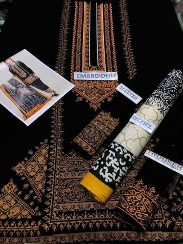 3pcs khaddar unstitched dress