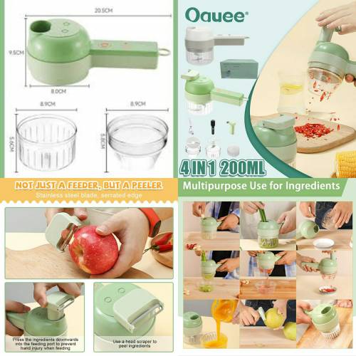 Rechargeable 4 in 2 Food Processor Vegetable Slicer Cutter