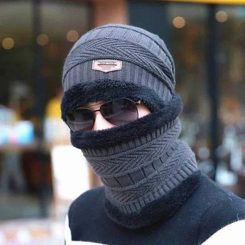 beanie wool cap with neack Warmer 