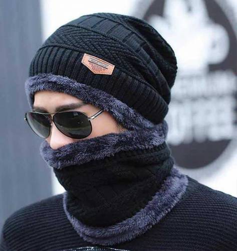 beanie wool cap with neack Warmer 