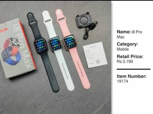 I8 pro max smart watch delivery all Pakistan 25%OF discount