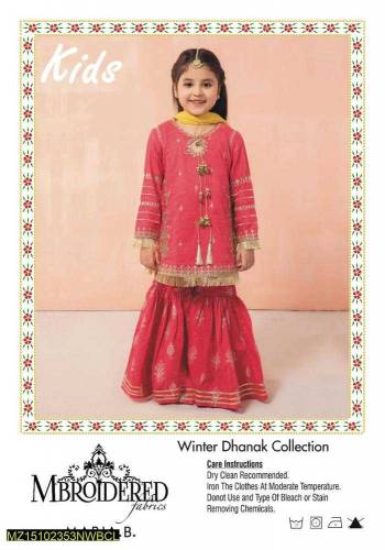 2 ps kids linen embroidery suit.