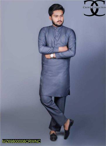 Men's stitched denim suit.