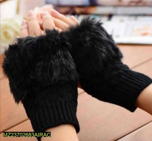 Women's Wool Fur Gloves