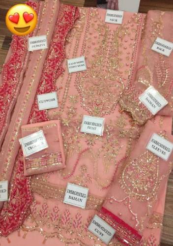 heavy embroidered dress3 Piece 