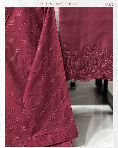 Fancy Chickenkari Embroidered 3pc Dress