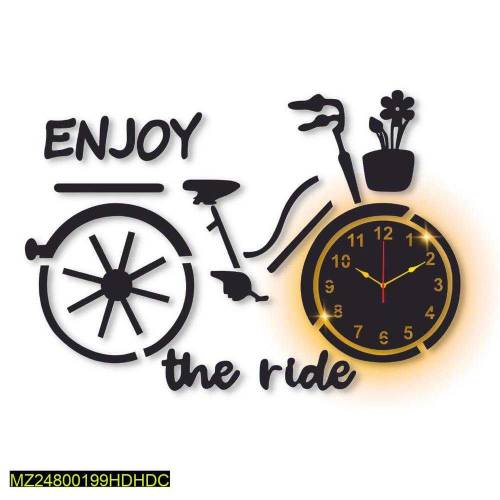 bicycle design laminated  wall clock with back light 