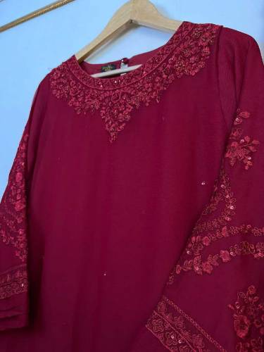 2pc shiffon Beautifull,fully emoridred+hand work, shiffon fabric