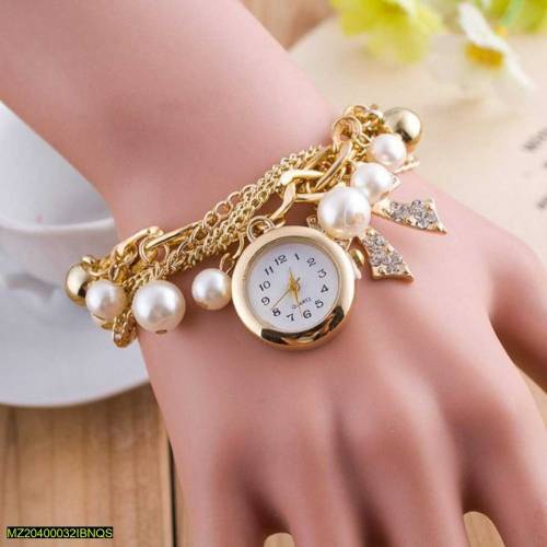 Pearl bracelet watch for girls