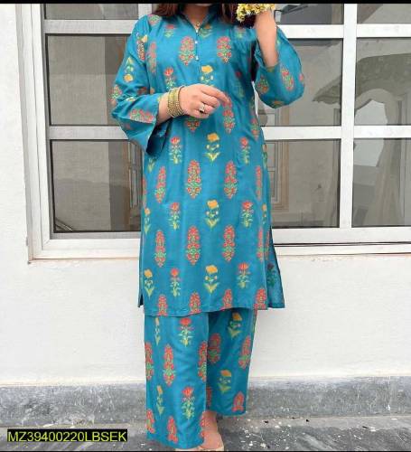 2pcs women stitched linen suit 
