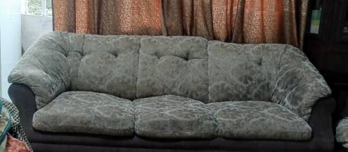 dining table with three chair sofa set five seater