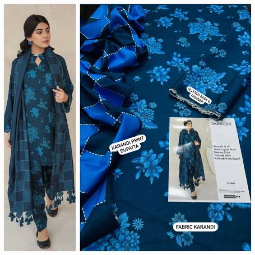 3 pc digital printed karandi with karandi duppata and karandi trouser